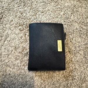 Kate spade Black Textured Wallet with Gold Accent